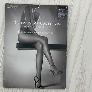 Donna Karan Off Black‎ Sheer Satin Ultra High Cut Hosiery Signature Collection